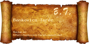 Benkovics Teréz névjegykártya